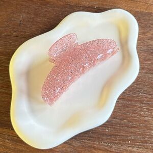 Rose Gold Glitter Hair Claw Clip Coquette Bridal Valentine Sparkly Aesthetic 4”